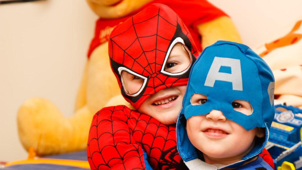 Parenting Adalah Tentang Membantu Anak anak Belajar dan Tumbuh ifmama – kids in spiderman and Captain America costumes